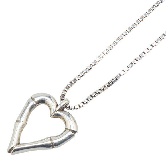 Gucci SV925 Bamboo Heart Motif Necklace - Picture 1 of 6
